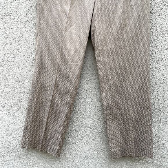 Talbots Jacquard Diamond Slacks 6P Gold Tan Ivory White - Picture 6 of 9